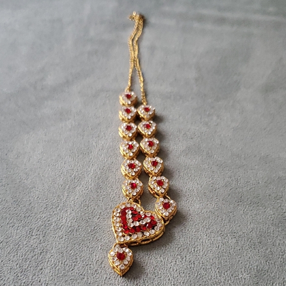 Jewelry - Gold and Red Heart Necklace